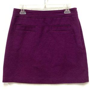 LOFT Mini Skirt Women's Size 4 Purple Aubergine Lined
